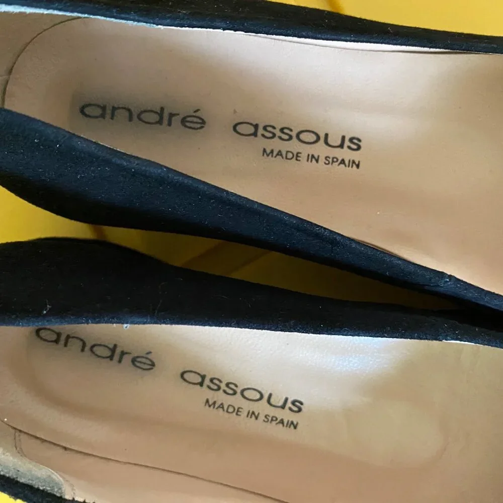 Woman Andre Assous Italy Minimalist Suede Leather Party Slip On Flats Shoes 6,5M